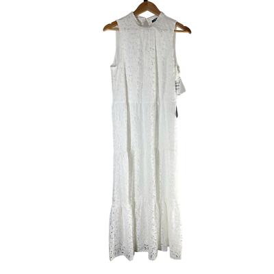 Julia Jordan Tiered Eyelet Maxi Dress Size US 8 Ivory | eBay