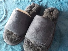 NIB Nautica Black Casual Slide Suede  Shearling Slipper Size 9-10