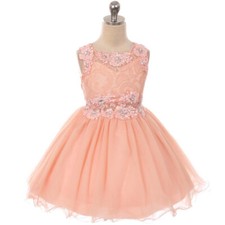 PEACH Size 18 Mini Skirt Birthday Bridesmaid Prom Party Flower Girl Dress