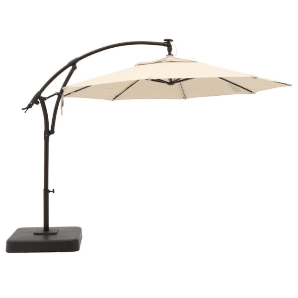 Outdoor 11 Foot Rectangular Aluminum Solar Patio Umbrella In Chocolate Finish For Sale Online Ebay