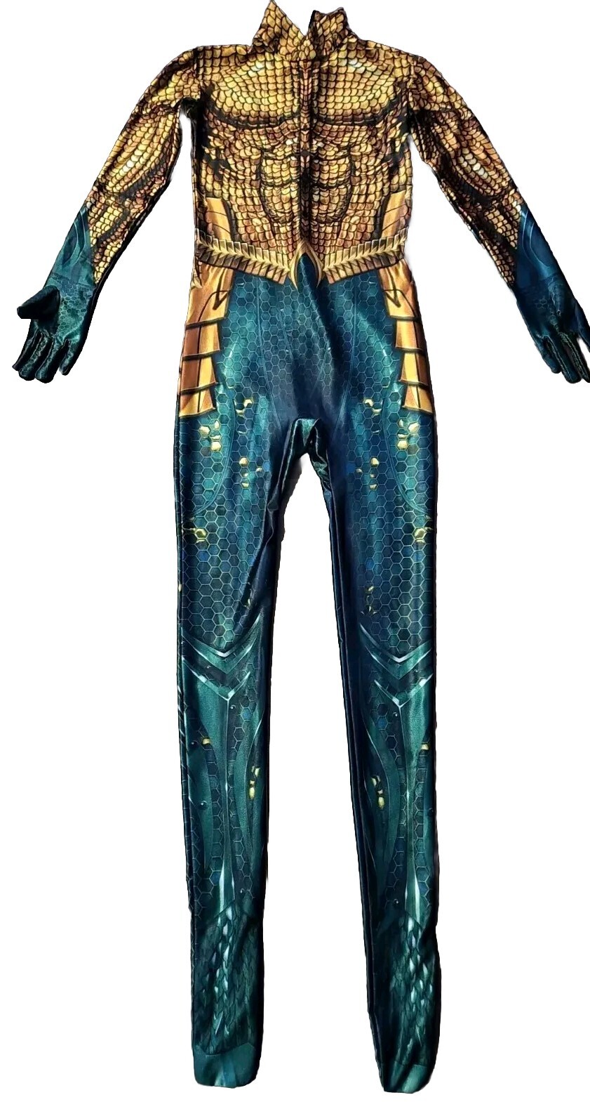 Disfraz de Aquaman para niño, talla 8-10, mono, máscara no incluida
