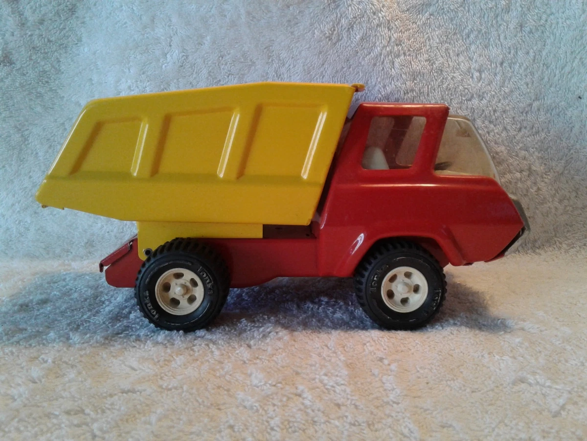 Vintage 1960 s Tonka Dump Truck Red and Yellow 8 3 4