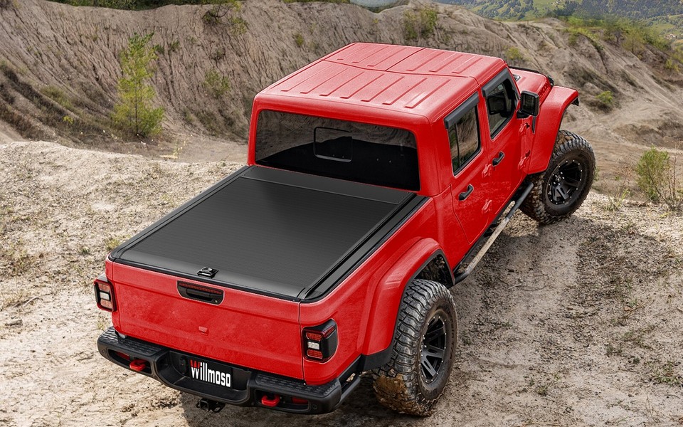 5Ft Tonneau Cover Truck Bed Cover Hard Retractable Fit For 2024 Jeep