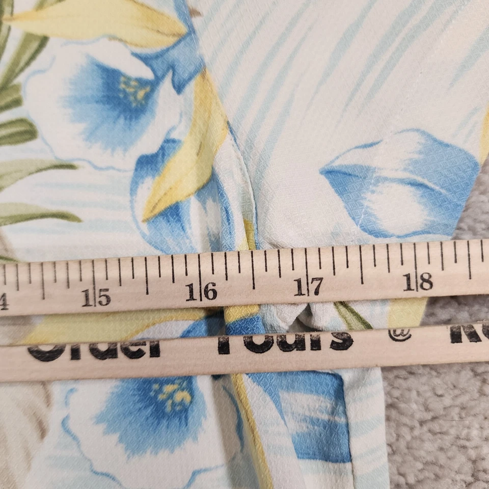 Izod Golf Washable Silk Hawaiian Floral Short Sleeve Button Up Shirt Medium — 第 3/4 张图片