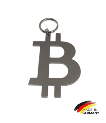 Schlüsselanhänger aus Edelstahl Geschenk selten Coin BTC