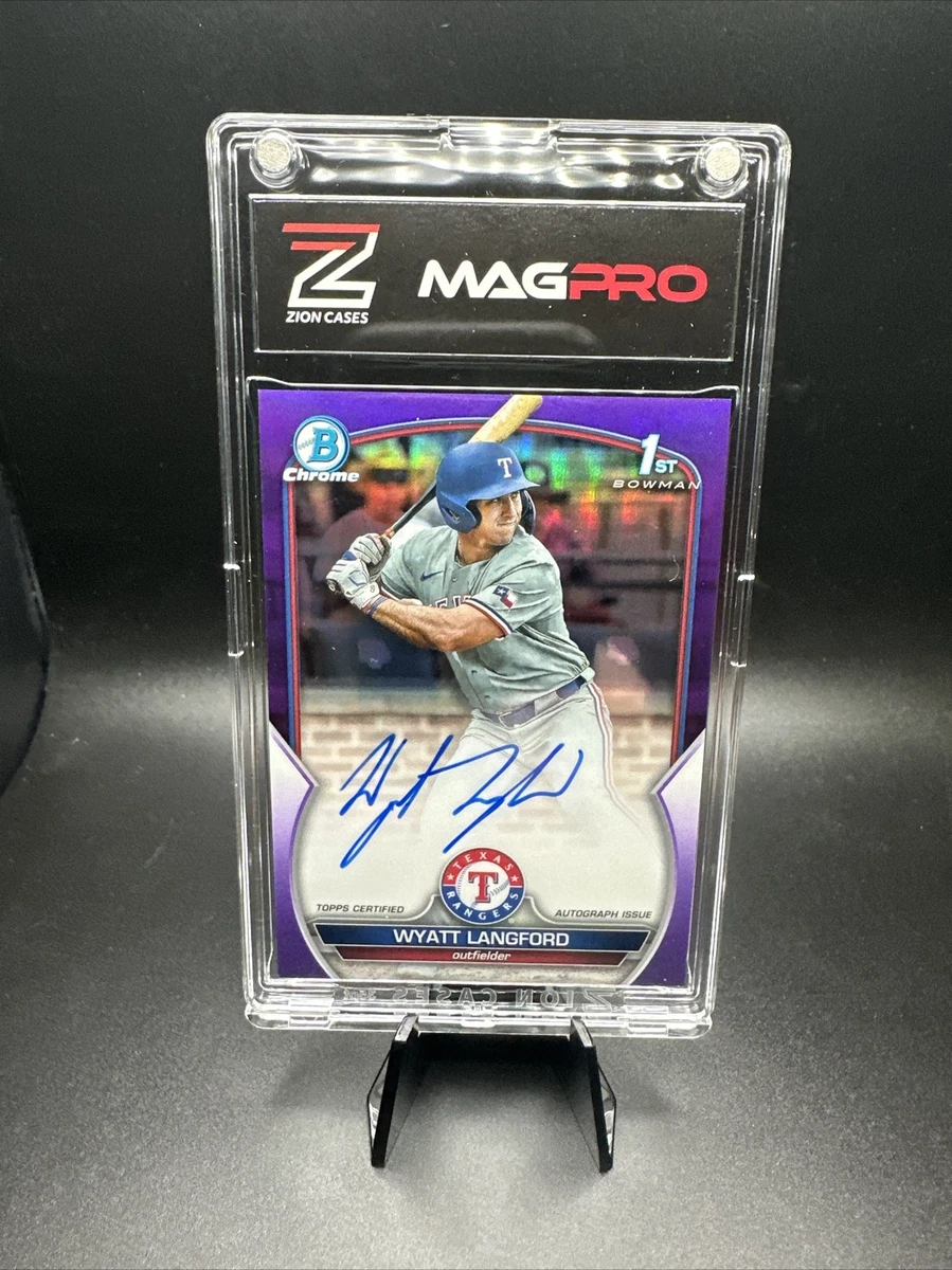 2023 Bowman Draft Chrome Wyatt Langford 1st Bowman Purple Auto 