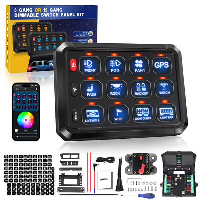 Multifunction 12 Gang RGB Switch Panel with App Remote bluetooth Controller