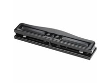 Business Source 3-Hole Punch Adjustable 1/4" Hole Size 8-10 Sht Cap. Black 65645