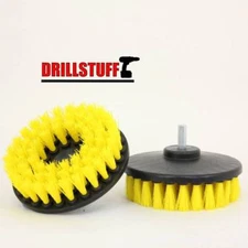 2 Pcs Carpet Brush with Drill Attachment, Medium Duty, Yellow