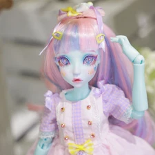 1/4 BJD Doll Girl Resin Face Makeup + Eye Green Skin Full Set Doll Gift Handmade