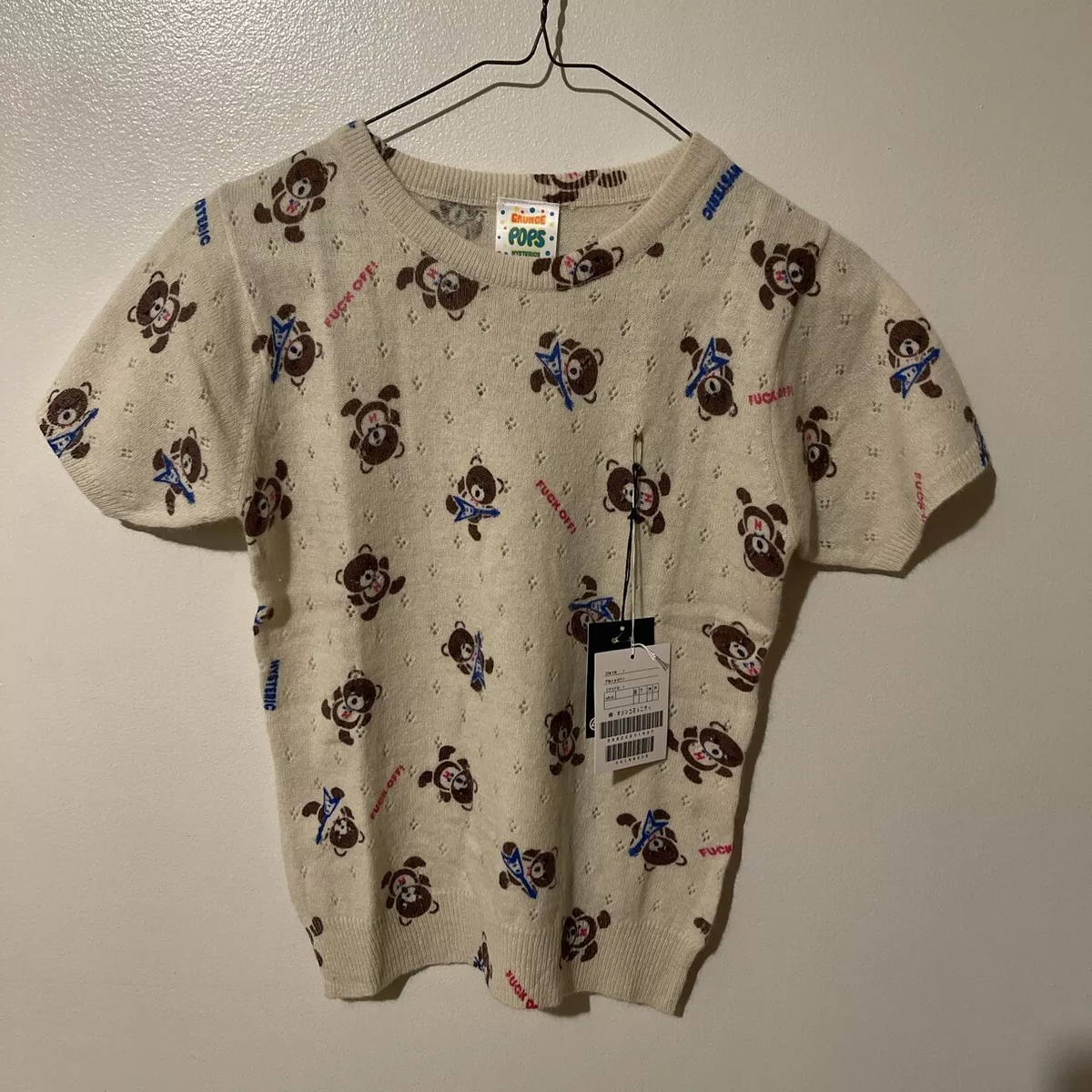 Hysteric Glamour Grunge Pops Teddy Bear Knit Top XS S