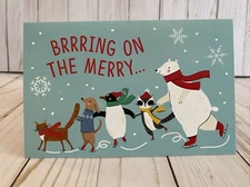 Brrring On The Merry Christmas Card Have The Coolest Holiday Ice Skating Animals