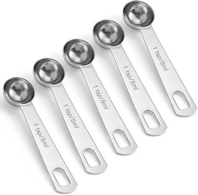 Teaspoon Scoop, 5 PCS 5ml Stainless Steel Teaspoon Measuring Spoon with Precise