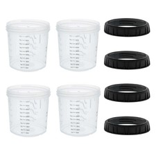 4pk 20 Ounce 600ml Hard Cups Retainer Rings For Disposable Spray Gun Cup