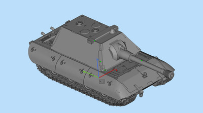 3D Printed 1/72 D-series E-100 heavy tank (150 guns) Unpainted