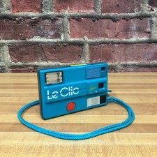 Vintage 1980  s LeClic Le Clic Teal Disc Film Camera WORKS 