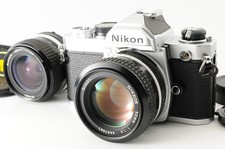 Près De Mint Nikon FM 35mm Appareil Photo Argentique SLR Ai 50mm F/1.4 28mm F/