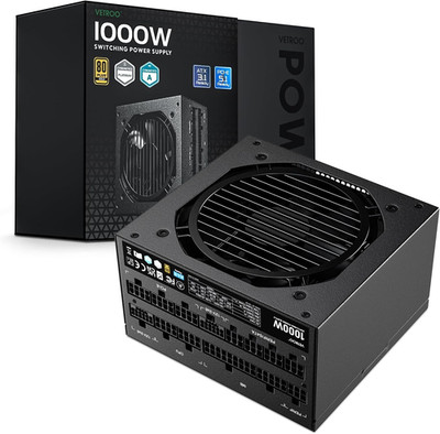 1000W Black Power Supply ATX 3.1 Ready Dual Pcie 5.1, 80 plus Gold Full Modular,