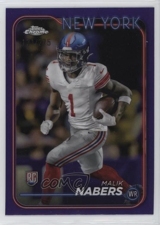 2024 Topps Chrome Rookies Purple Refractor /275 Malik Nabers #205 Rookie RC 1h1d