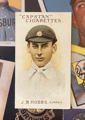 Rare 1907 Wills Capstan Australian & English Cricketers - Jack Hobbs ROOKIE CARD