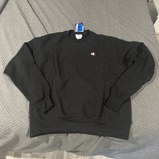 NEW Size large Champion Reverse Weave Black Crewneck Sweatshirt Men s