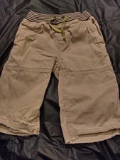 MINI BODEN boys sz 6yrs frayed hem bermudas shorts beige Khaki Elastic Waist...
