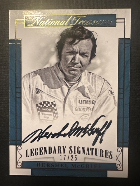 RARE # /25 ON CARD AUTO Hershel McGriff 2017 National Treasures 🏁NASCAR Racing