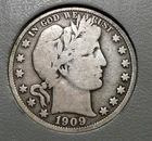 1909-O Barber Half Dollar  -  VG / Very Good