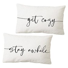 Family Sentiment Themed Pillowcases Decorations for Home, Get 12 20 White-a