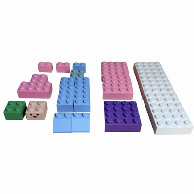 Vintage 80s Mega Bloks Pastel Bricks Lot 30 Pieces Character Face Block Rare