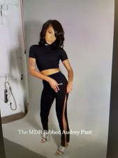 Leggings Audrey Milano Di Rouge a costine taglia L. Taglia USA 7/8.