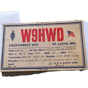 1932 Q S L Radio Card ST. Louis Missouri