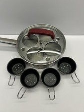 Induction Egg Poacher Pan Lid 4 Non-Stick Ven...