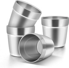 Metal Cups for Toddlers Kids 6 Ounce Stainless Steel Double Wall Insulated Tu...