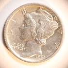 1917 P Mercury Dime 10C Cents Coin Silver, XF++!