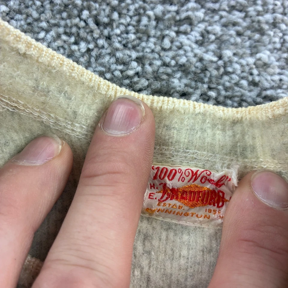 Vintage años 40 H.E. Traje Bradford Jack Frost Union ropa interior larga de lana Foto 4 de 4