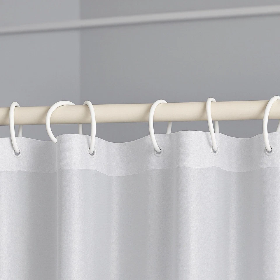 Polyester Fabric Shower Curtain Liner White Mildew Resistant  70.8” x 70.8” - Image 2 of 3