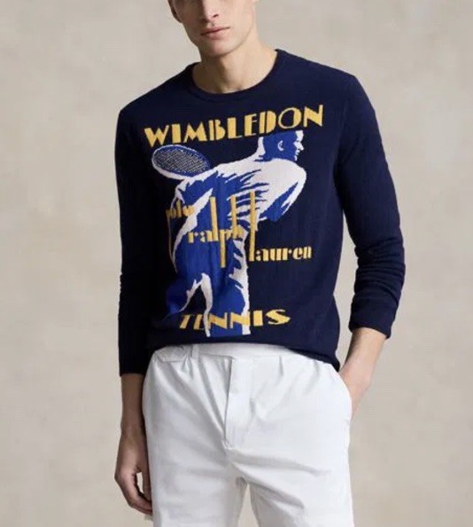 Polo Ralph Lauren Wimbledon Cashmere Jumper Sweater Pullover Navy LG RRP £450 image 4