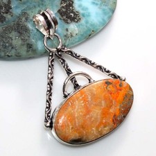 Bumble Bee Jasper 925 Silver Plated Pendant 1.7