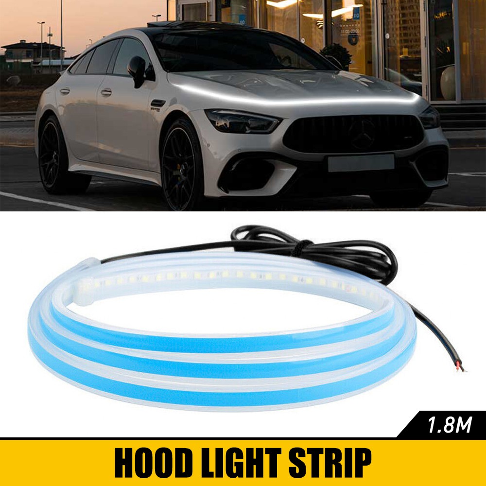 Car LED DRL Hood Strip Light for Engine Cover Daytime Running Mode