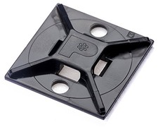 4-way acrylic-based adhesive backed cable tie mounts ABS plastic - 25EA