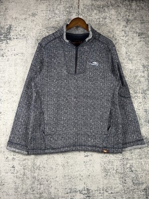 Weird Fish Pullover Herren mittelgrau 1/4 Zip Pulli Freizeit Sweatshirt Wandern