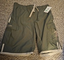 US Polo Assn Men's XL Cargo Swim Shorts Style Olive Green Drawstring 104201P6