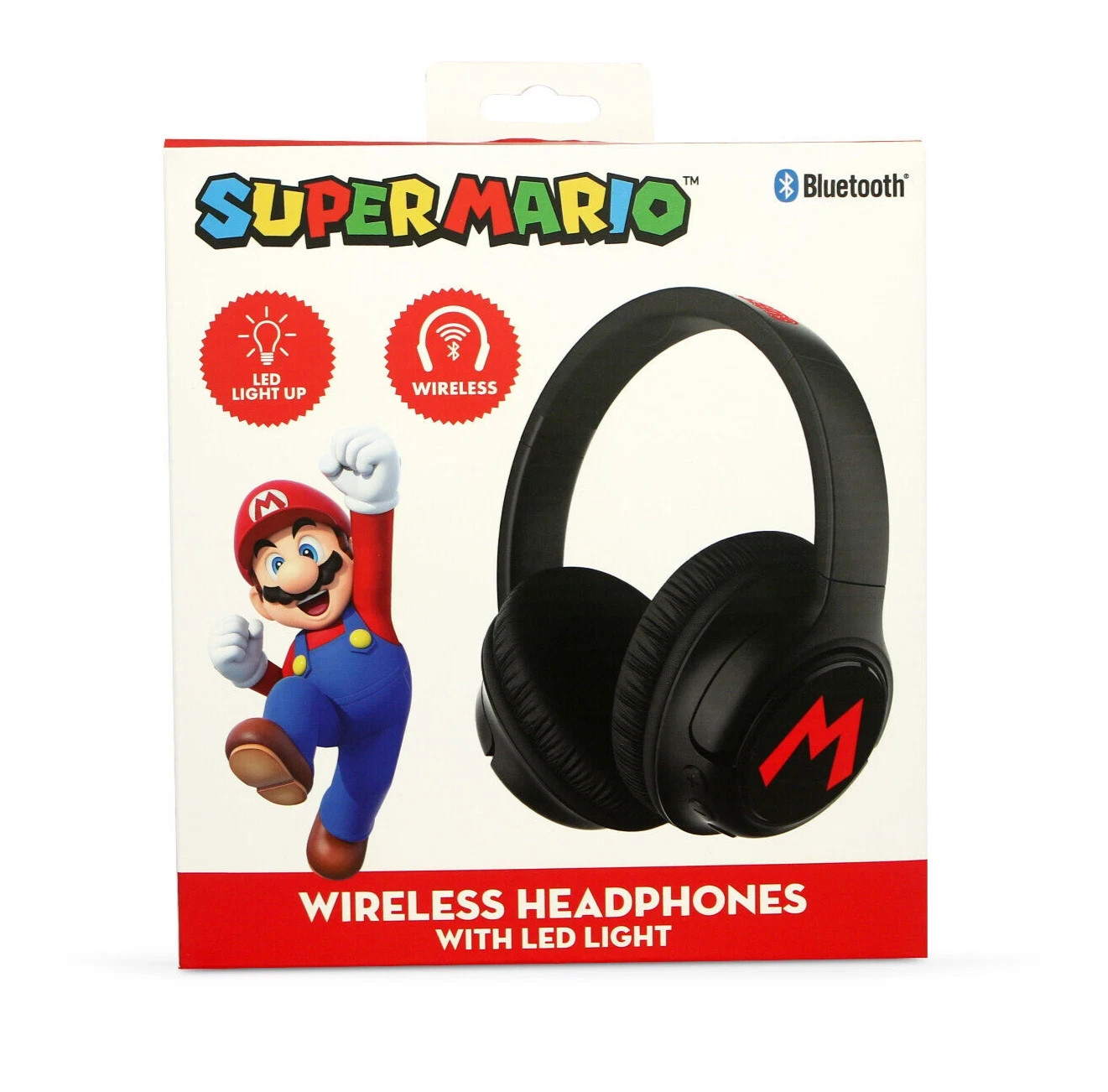 OTL Technologies SM1255 Super Mario LED Light Up Foldable Wireless Headphones