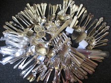 18 to 20 Pounds Vintage Silverplate flatware/Serving Items, Mixed Lot #55
