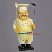 Koch Speisekarte Figur Statue Werbeaufsteller KochmüTze Imbiss Tresen Restaurant
