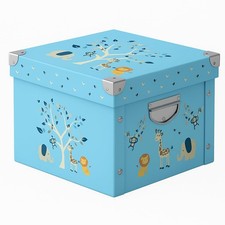 GroWings Baby Keepsake Box - Large Memory Storage for Newborns, Large, Blue
