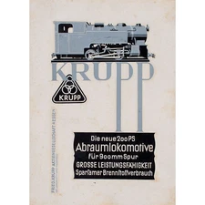 Krupp Waste Locomotive Gouache Advertising Design Hans Wehnert 1950s Monogram
