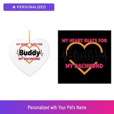 Custom Pet Paw Set of 2 Ornament Personalized Name Dog Lover Owner Gift