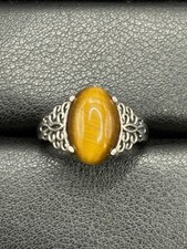 EUC Sterling Silver Tigers Eye Ring Size 8 A13